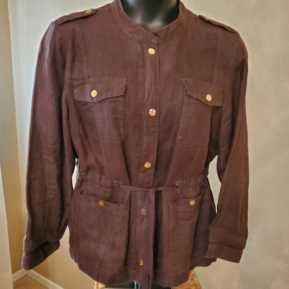 brown linen jacket